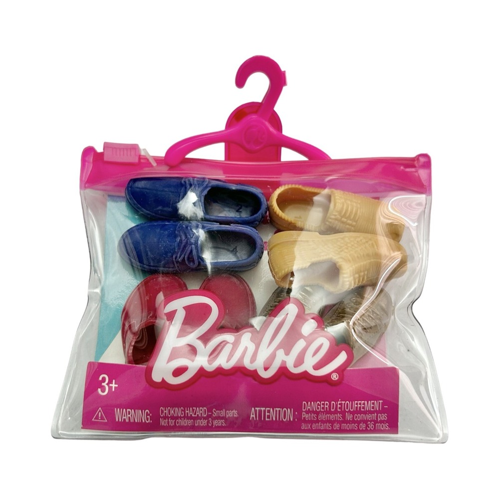 Ken Barbie Doll Shoes Pack of 4 Pairs Mattel New Factory Sealed